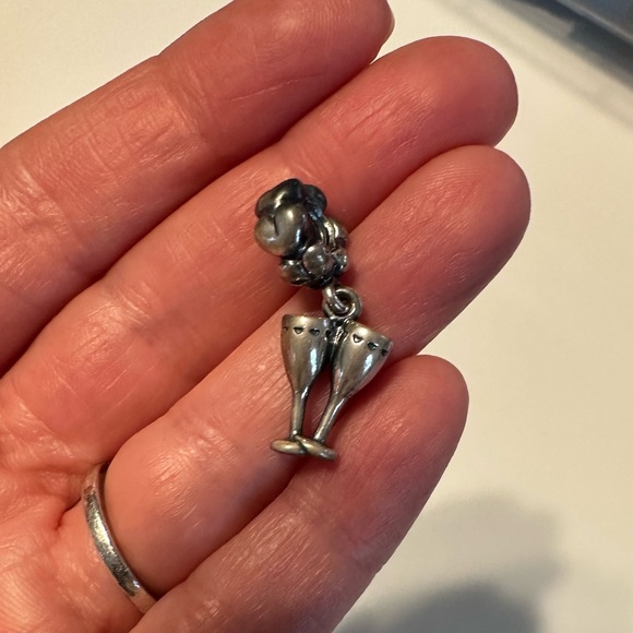NEW IN BOX! Authentic Pandora Cheers Champagne Glasses Charm (RETIRED) - Picture 3 of 4